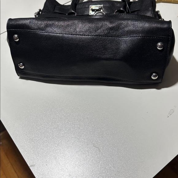 Michael Kors Hamilton Large Leather Satchel – Black with Silver Hardware - Picture 8 of 12